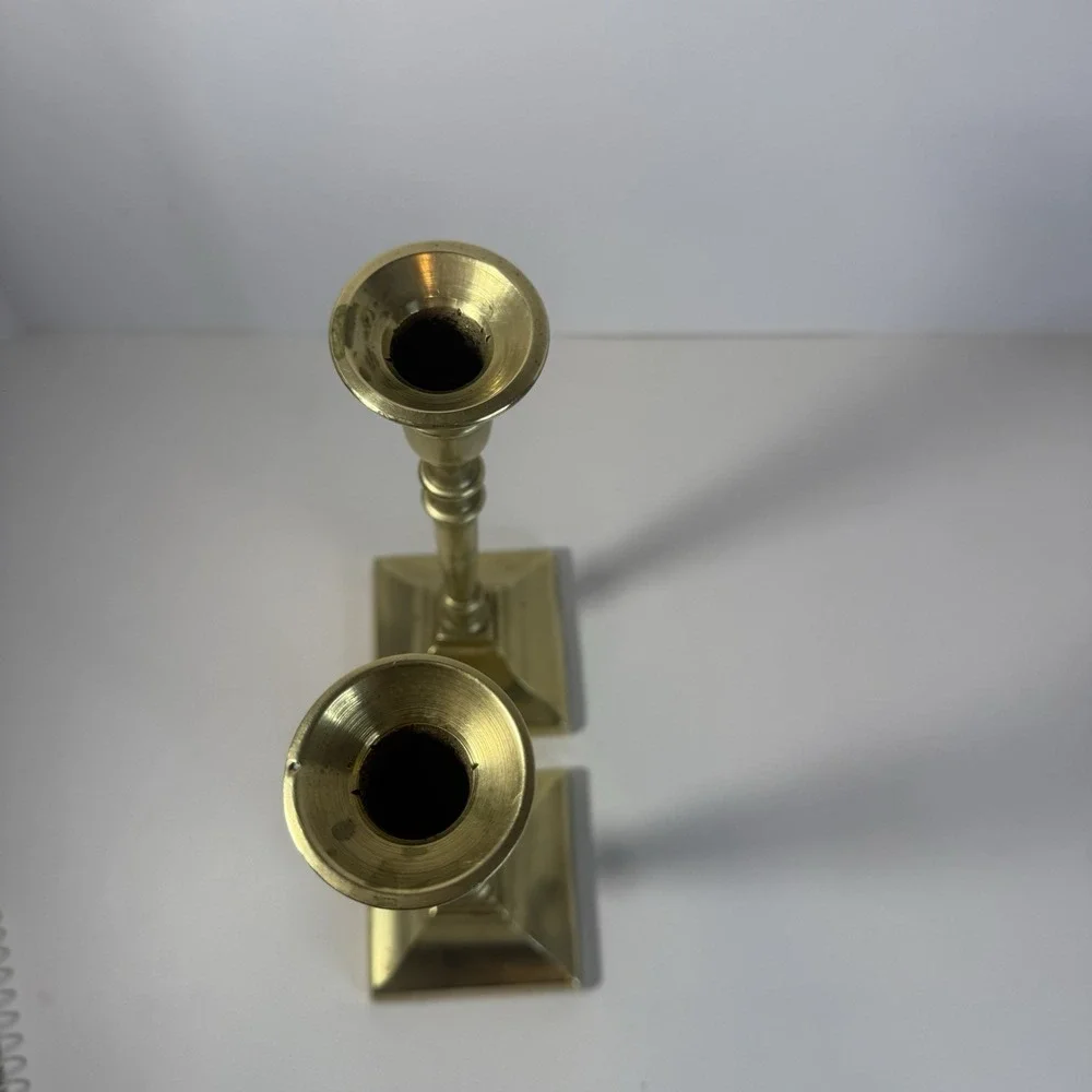 Vintage Pair Of Solid Brass Candle Stick Holder 9.5